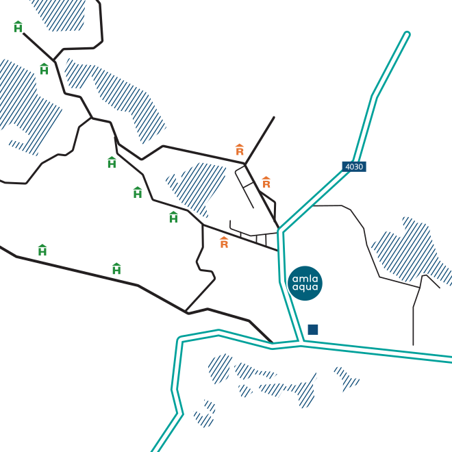 Map of Amla Aqua - Organic spa & hydrotherapy in cherngtalay, Phuket opposite Porto de Phuket, minutes away from boat avenue laguna and Bangtao Beach